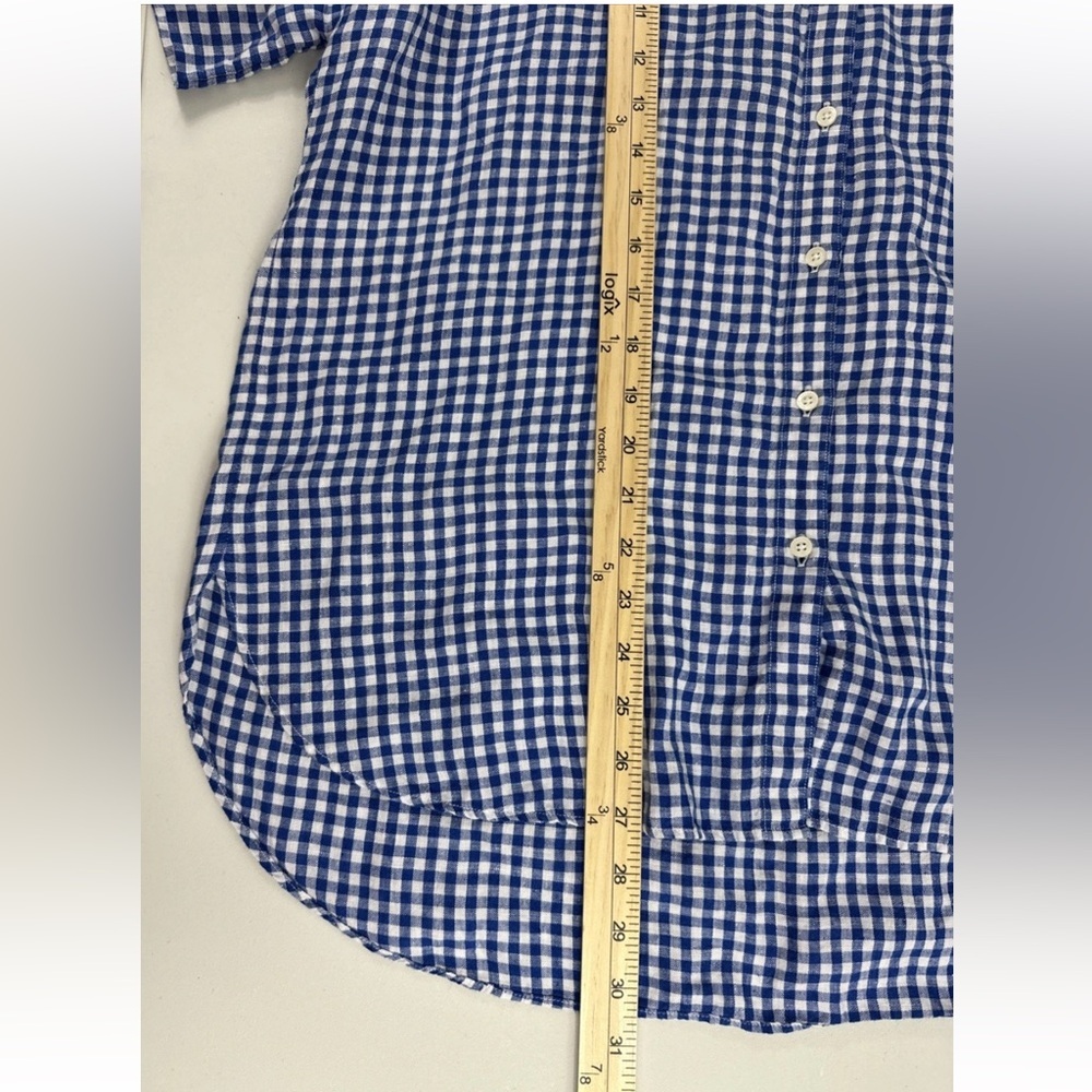 Lauren Ralph Lauren Shirt Mens Sz L Blue Plaid Linen Button Up Black Label - Picture 9 of 9